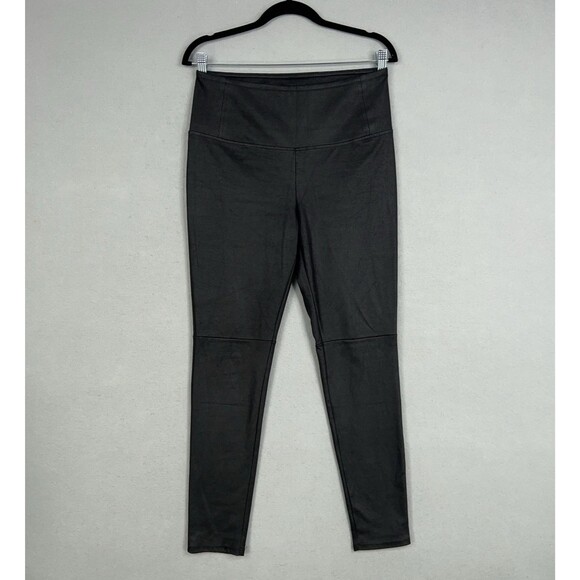 Trouve Leggings Women Medium Black Faux Leather High Rise Stretch Edgy Goth Rock - Picture 1 of 16